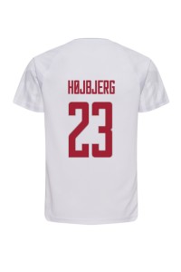 Danmark Pierre-Emile Hojbjerg #23 Fotballdrakt Borte Klær VM 2022 Korte ermer
